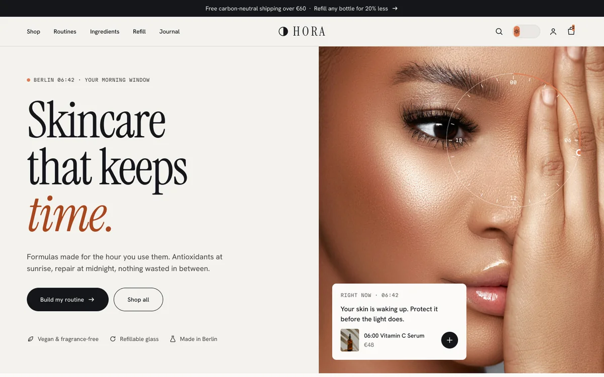 Home page in the Day theme