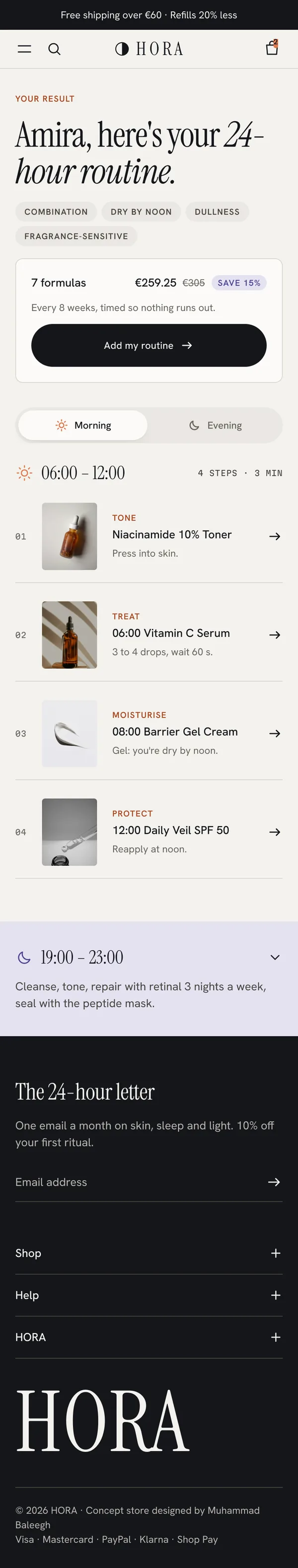 Mobile routine result