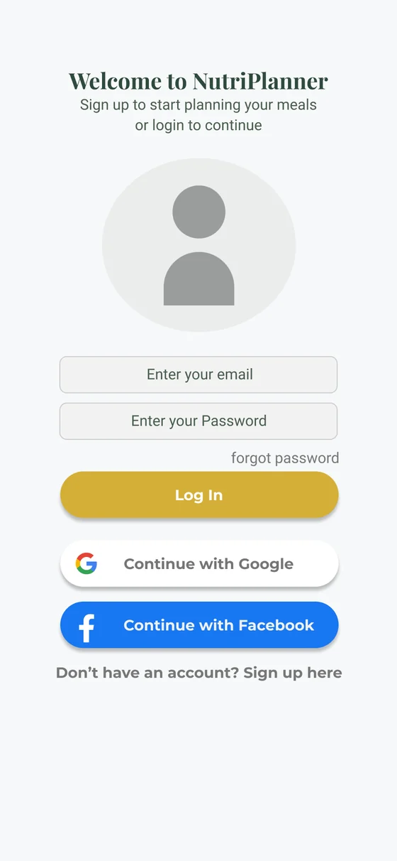 Original login screen